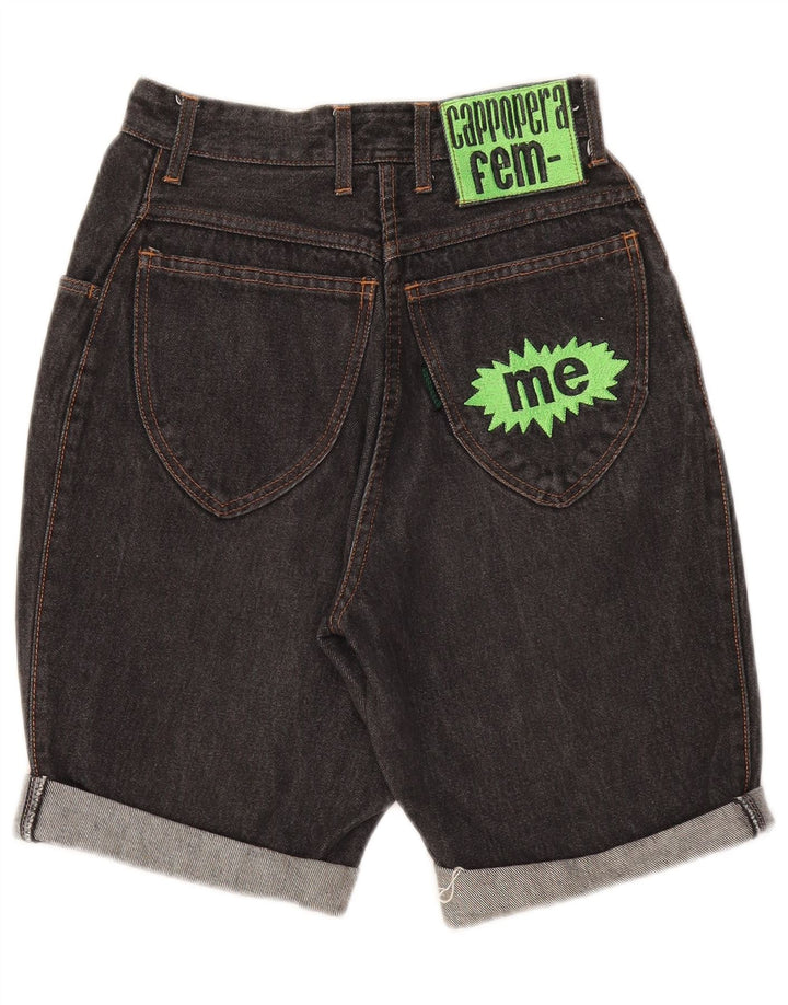 Pantaloncini di jeans a vita alta da donna CAPPOPERA W26 piccolo cotone grigio