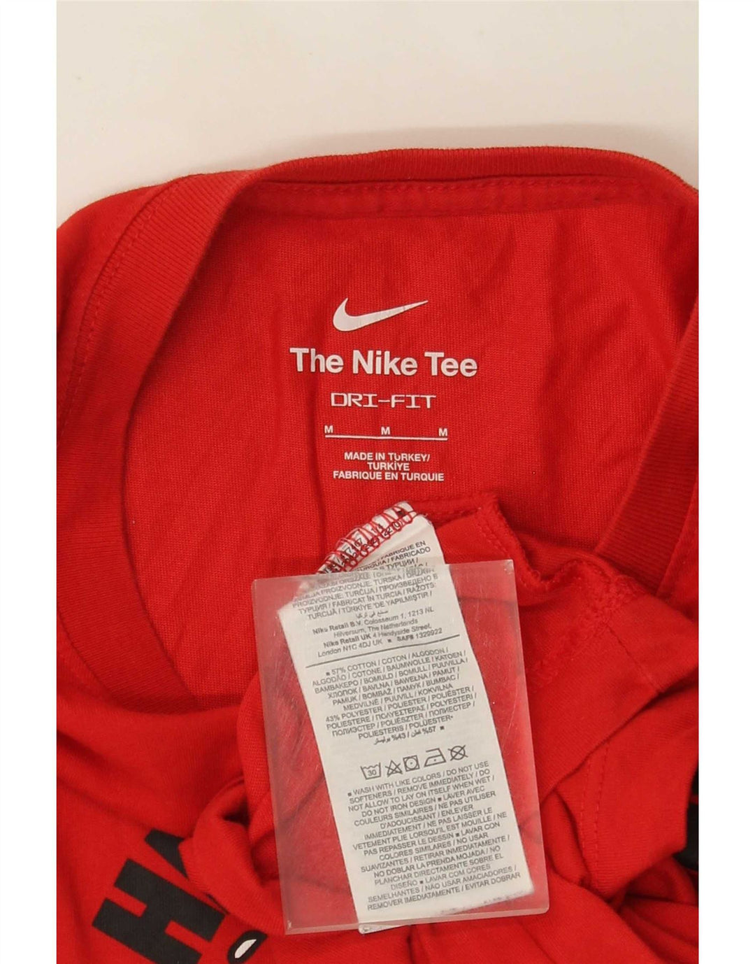 T-shirt grafica Nike Dri Fit da uomo in cotone rosso medio