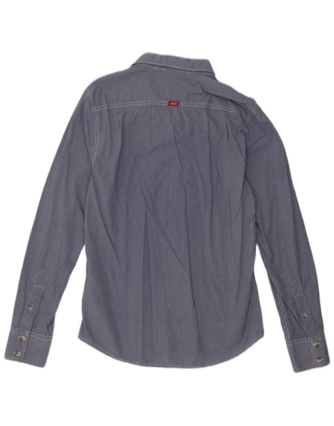 Camicia da uomo Superdry Large in cotone a quadretti blu