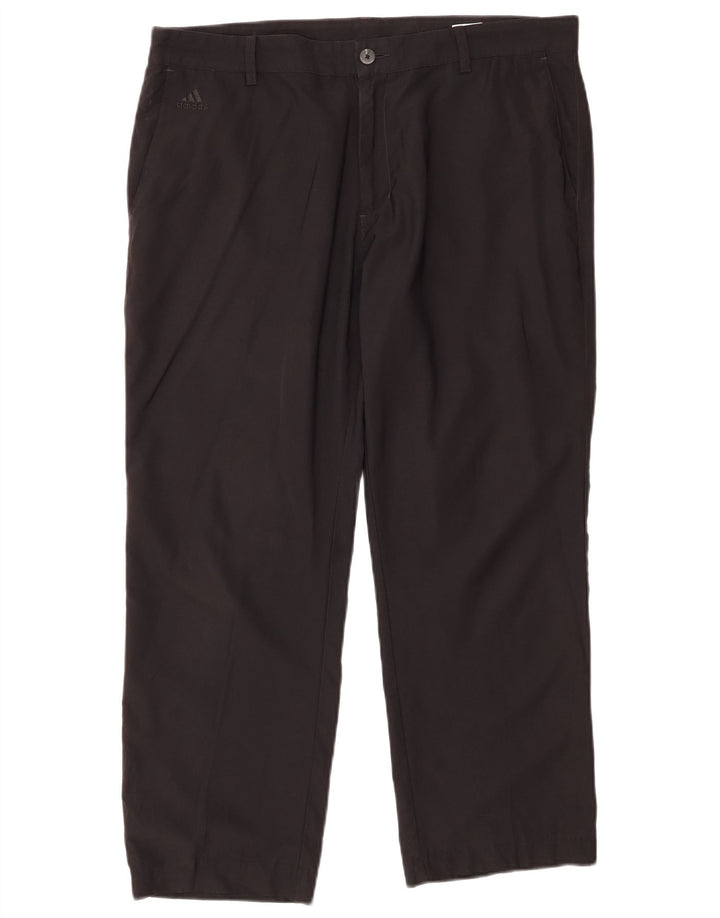 ADIDAS Mens Climalite Straight Chino Trousers W38 L32 Black Polyester