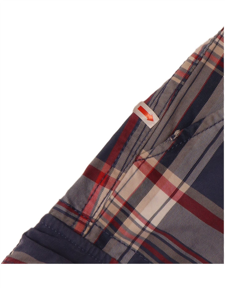 TOMMY HILFIGER Pantaloncini cargo da uomo W32 medio blu navy a quadri in cotone