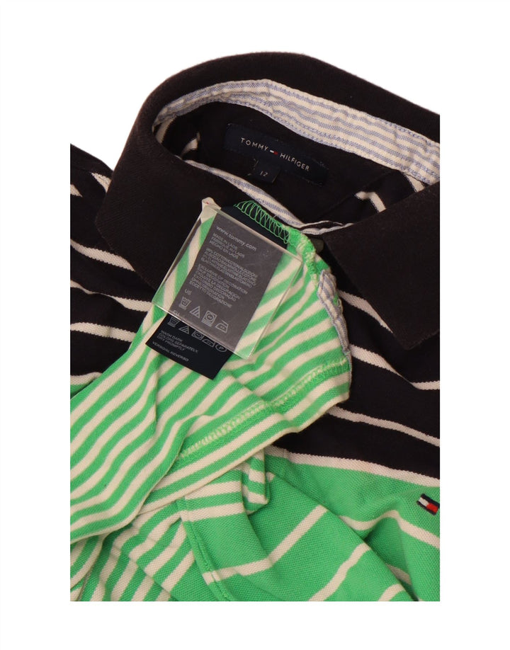 TOMMY HILFIGER Polo per bambina 11-12 anni in cotone color block verde