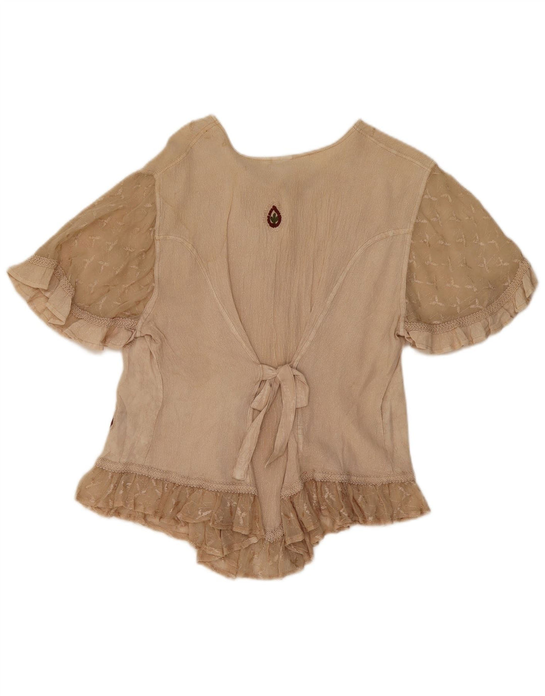 Top camicetta da donna O.P.C UK 14 Viscosa floreale beige medio