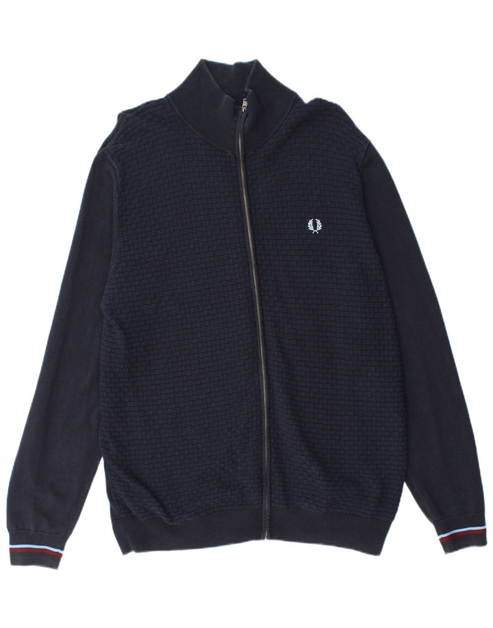 Maglione cardigan da uomo Fred Perry XL blu navy