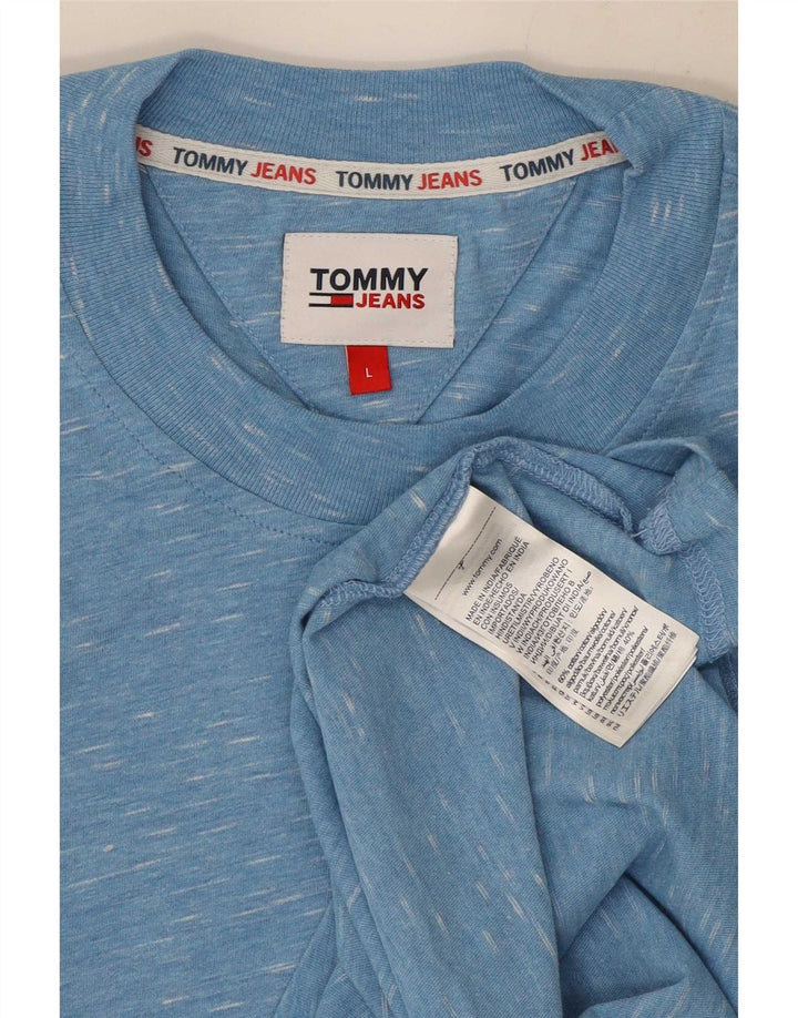 T-shirt da uomo Tommy Hilfiger Top grande in cotone chiazzato blu