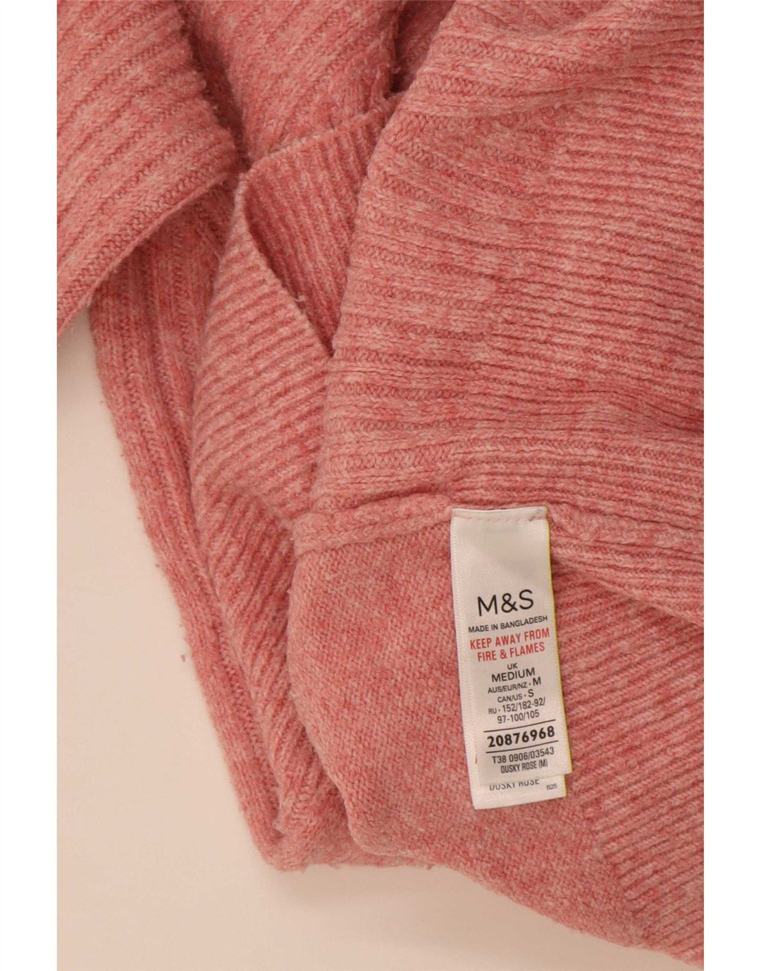 Maglione maglione girocollo oversize da donna Marks & Spencer UK 14 Rosa medio