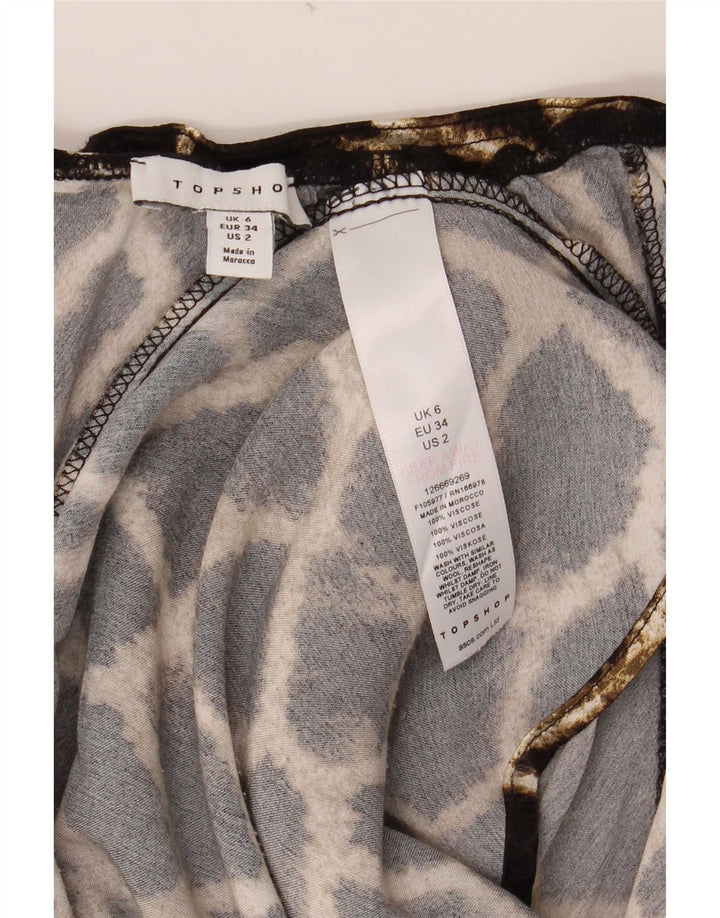 TOPSHOP Gonna lunga da donna UK 6 XS W24 Viscosa con stampa animalier marrone