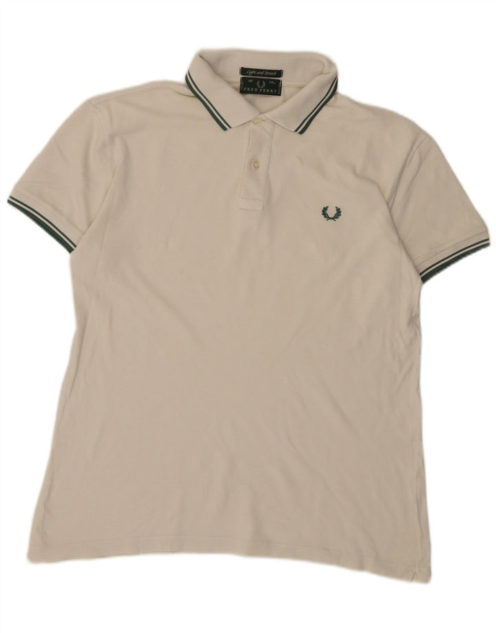 Polo Fred Perry da uomo leggera ed elasticizzata, grande, bianca