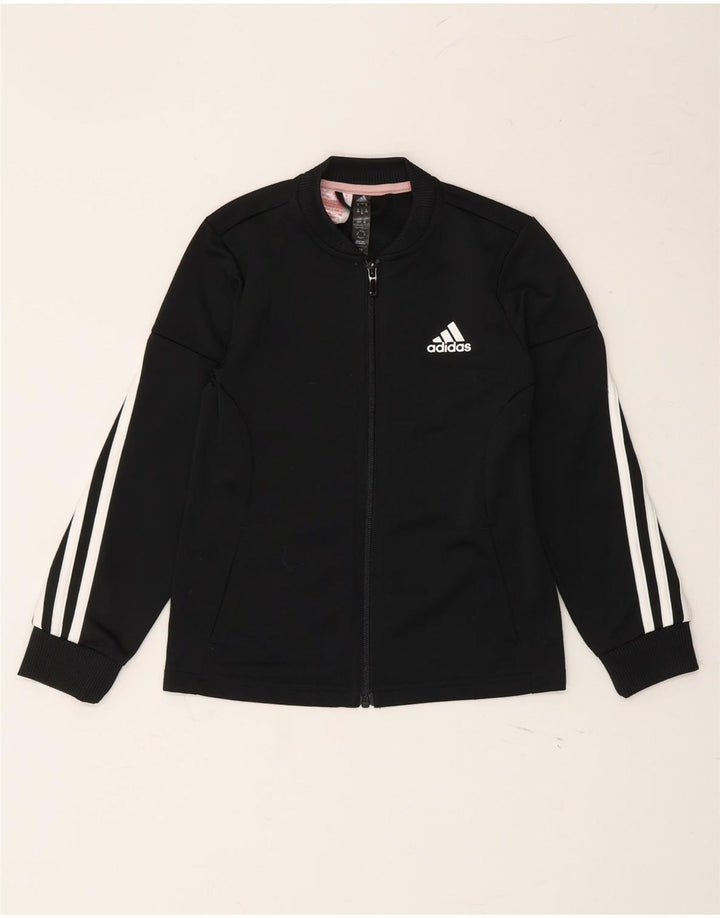 ADIDAS Boys Tracksuit Top Jacket 7-8 Years Black Polyester Vintage Adidas and Second-Hand Adidas from Messina Hembry 