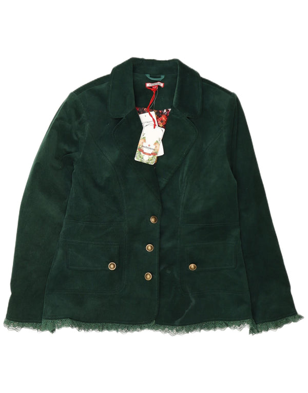 Giacca blazer in velluto a coste a 3 bottoni da donna Joe Browns UK 14 grande cotone verde