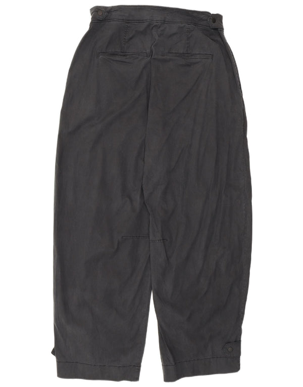 Pantaloni chino a vita alta da donna Marks & Spencer UK 18 XL W36 L30 Nero