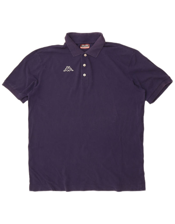 Polo grafica da uomo Kappa 2XL in cotone blu navy