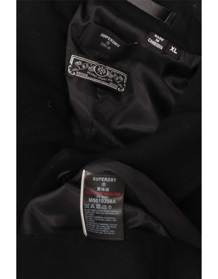 Cappotto da uomo Superdry UK 42 XL lana nera