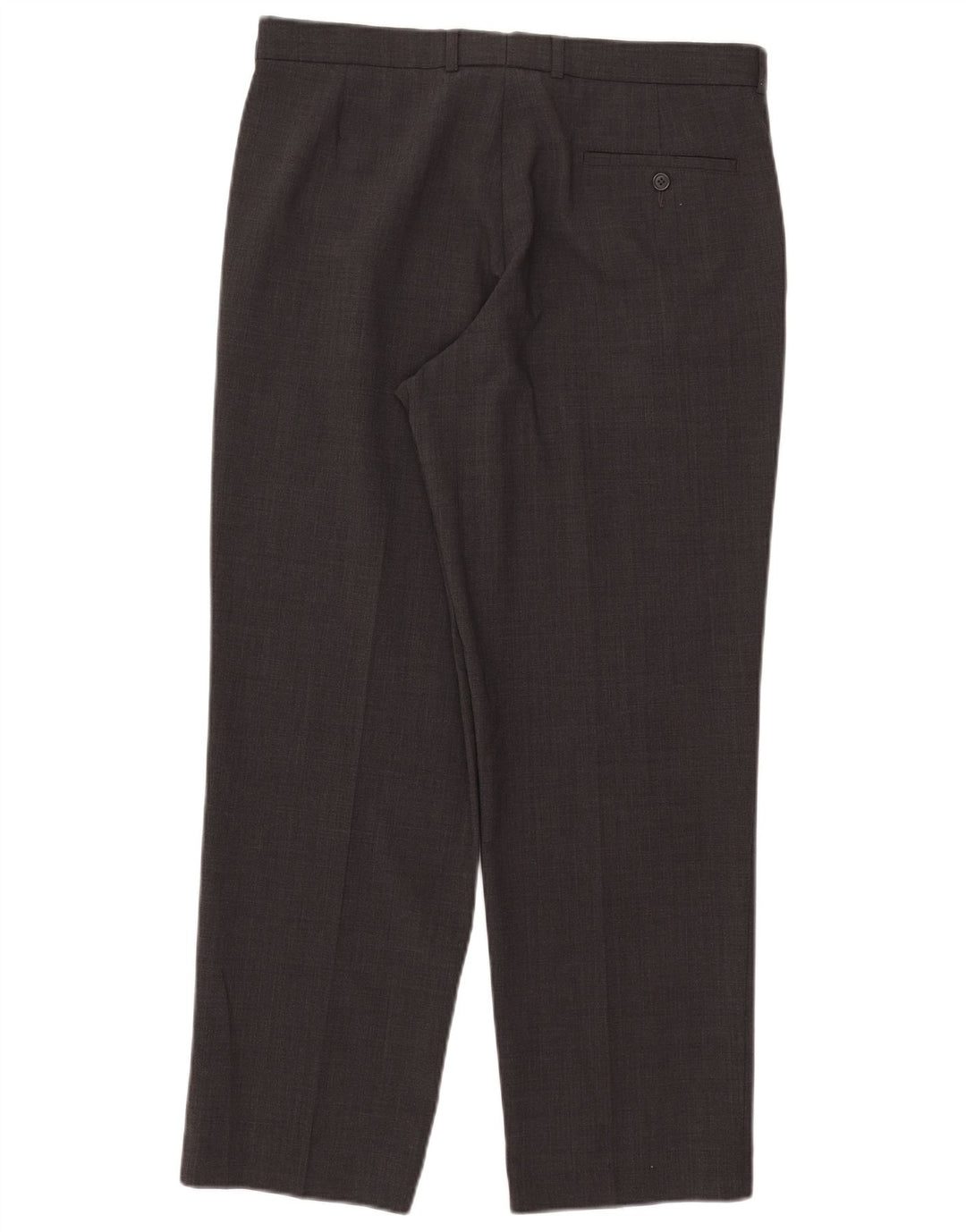 Pantaloni da abito dritti su misura da uomo Marks & Spencer W34 L29 poliestere grigio