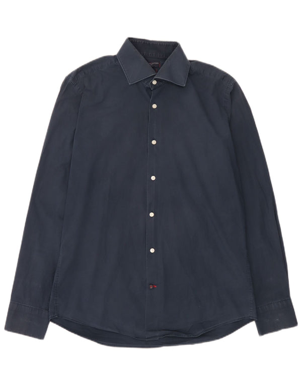 Camicia slim fit sartoriale da uomo Tommy Hilfiger taglia 40 15 3/4 medio blu navy
