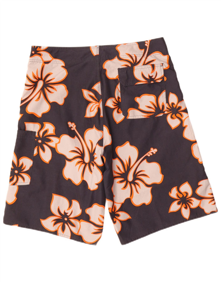 Pantaloncini da bagno da uomo Sapore Di Mare grandi in poliestere floreale nero