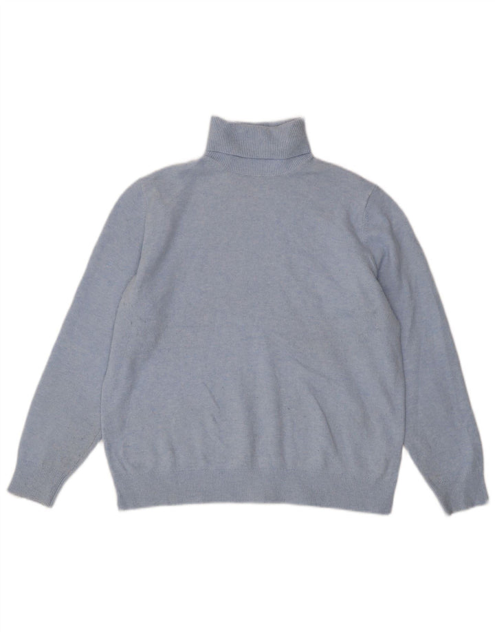 Maglione maglione a collo alto da donna Marks & Spencer UK 14 Poliestere blu medio