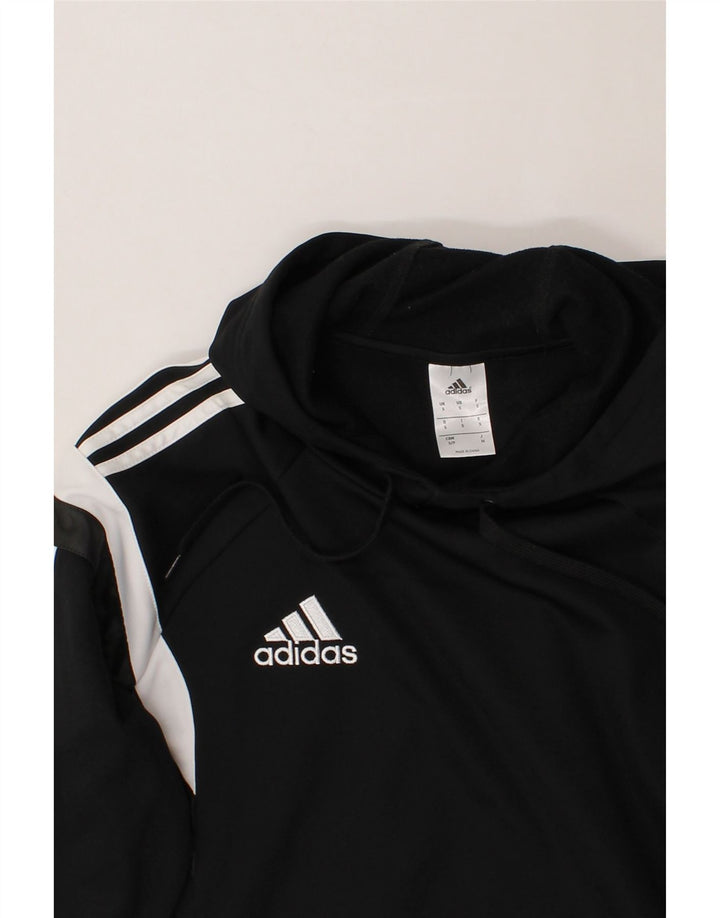 ADIDAS Mens Hoodie Jumper Small Black Colourblock Polyester Vintage Adidas and Second-Hand Adidas from Messina Hembry 