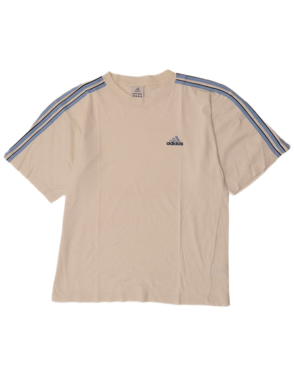 T-shirt da uomo Adidas Top UK 38/40 cotone bianco medio