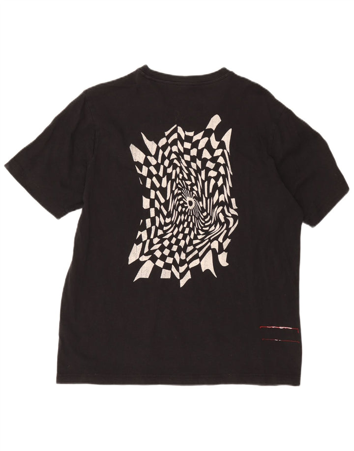 T-shirt grafica da uomo Diesel Top grande in cotone nero