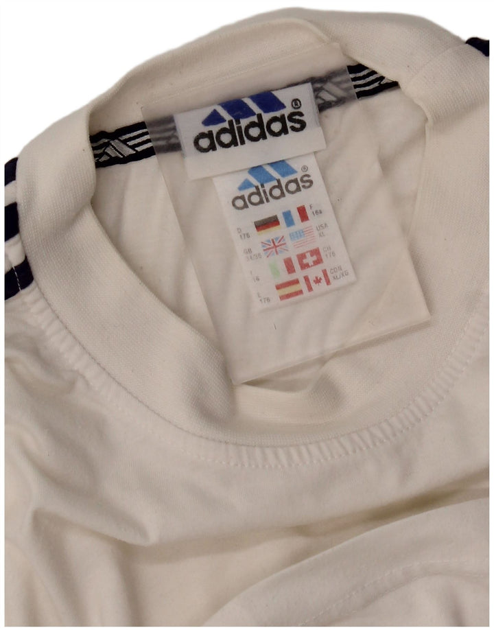 Maglietta Adidas Ragazzo Top 15-16 Anni Cotone Bianca