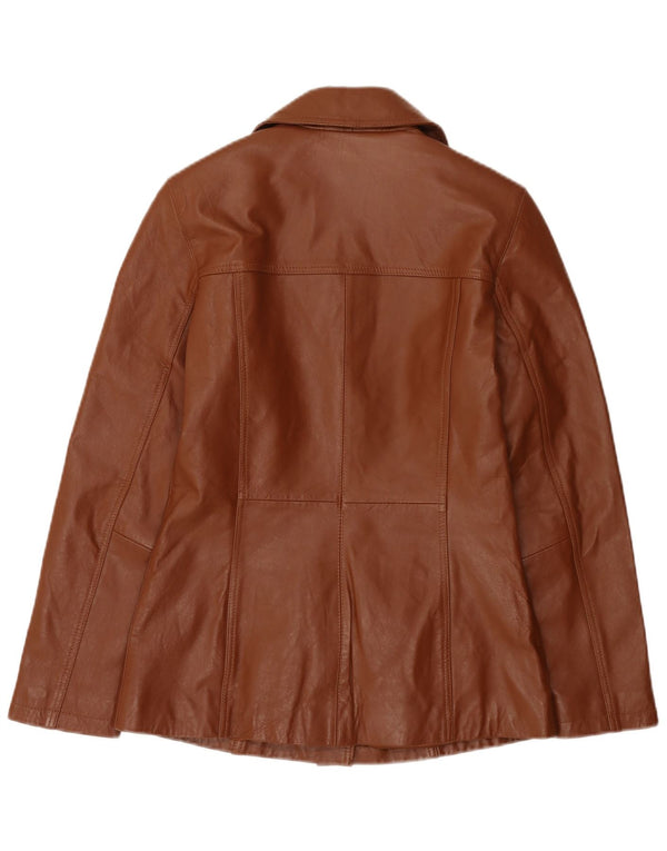 Giacca in pelle da donna VINTAGE UK 14 Grande pelle marrone