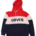 LEVI'S Womens Graphic Hoodie Jumper UK 16 Large Multicoloured Colourblock Vintage Levi's and Second-Hand Levi's from Messina Hembry 