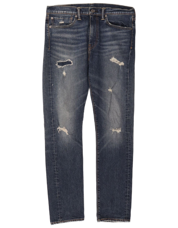 Jeans Levi's Uomo 510 Skinny Distressed W34 L32 Cotone Blu