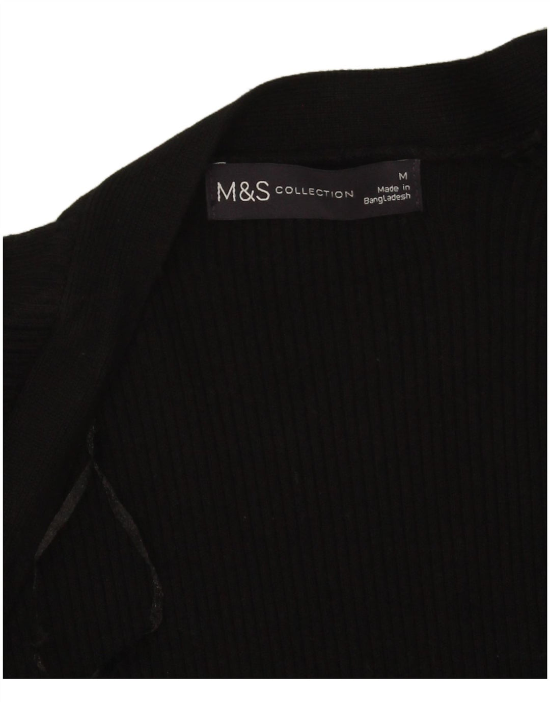 Maglione cardigan aperto da donna Marks & Spencer UK 14 viscosa nera media