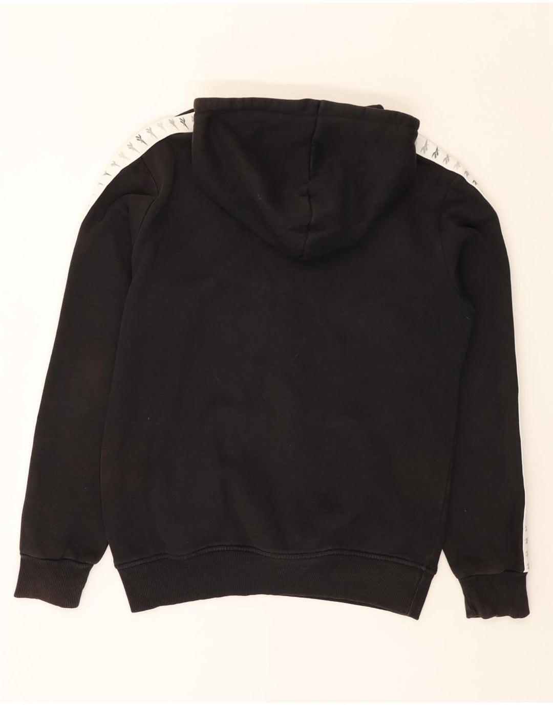 REEBOK Felpa con cappuccio grafica classica da uomo, piccola, in cotone color block nero