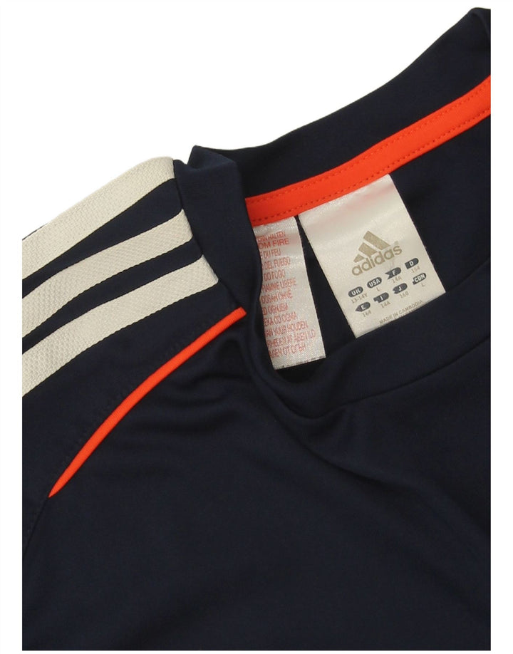 T-shirt da ragazzo Adidas Top 13-14 anni in poliestere color block blu navy