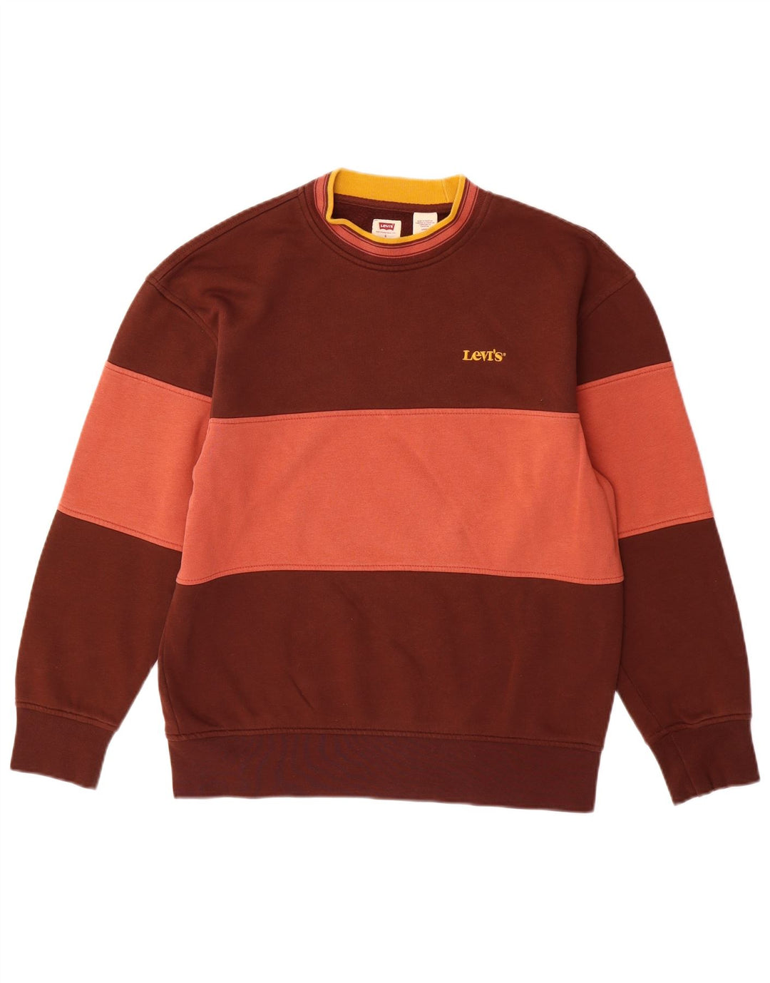 Levi's - Felpa rilassata da uomo, piccola, in cotone color block marrone