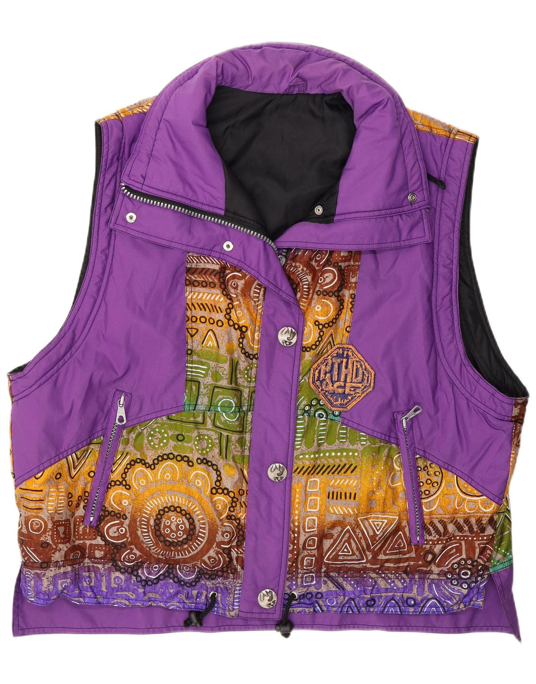 Gilet oversize da donna vintage IT 44 Poliammide geometrica viola medio