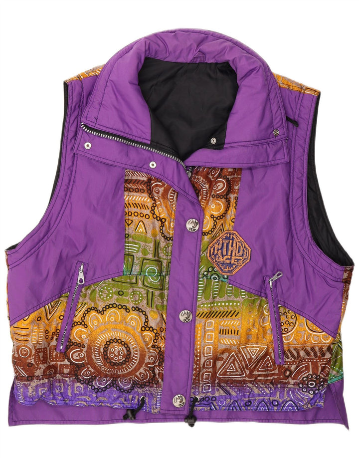 Gilet oversize da donna vintage IT 44 Poliammide geometrica viola medio