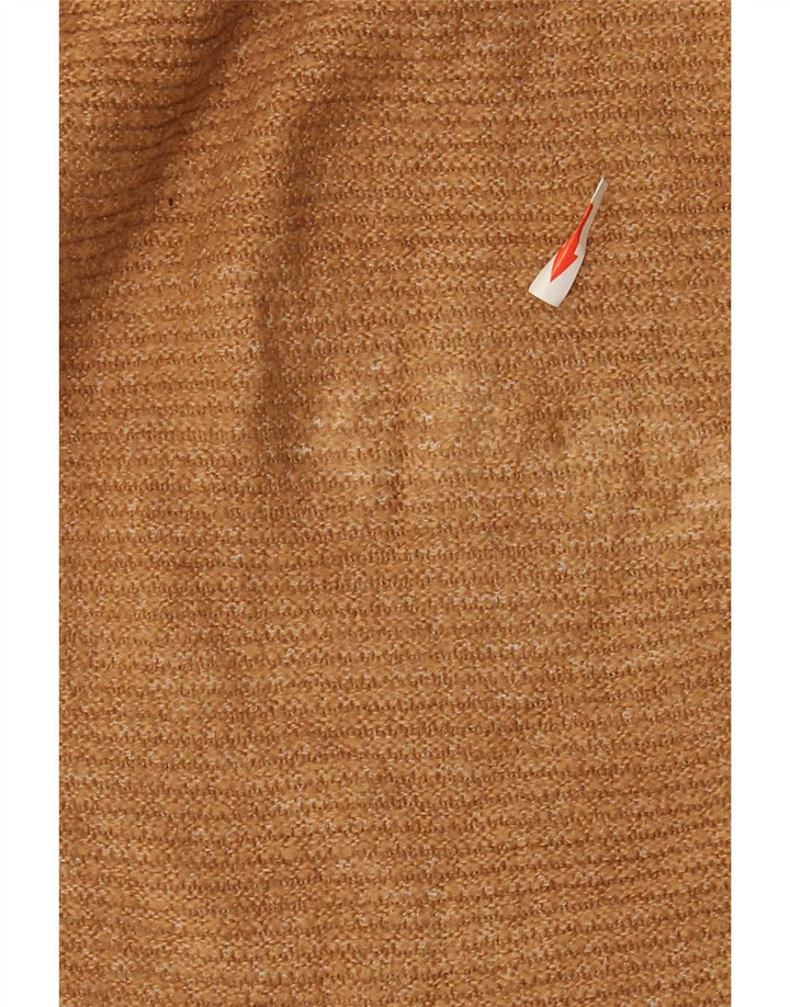 Maglione maglione oversize da donna Oasis con collo alto UK 10 piccolo acrilico beige