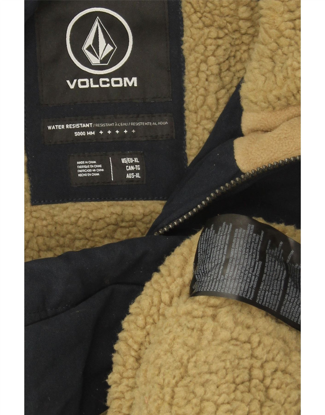 Giacca Parka con cappuccio da uomo Volcom UK 42 XL Cotone blu navy