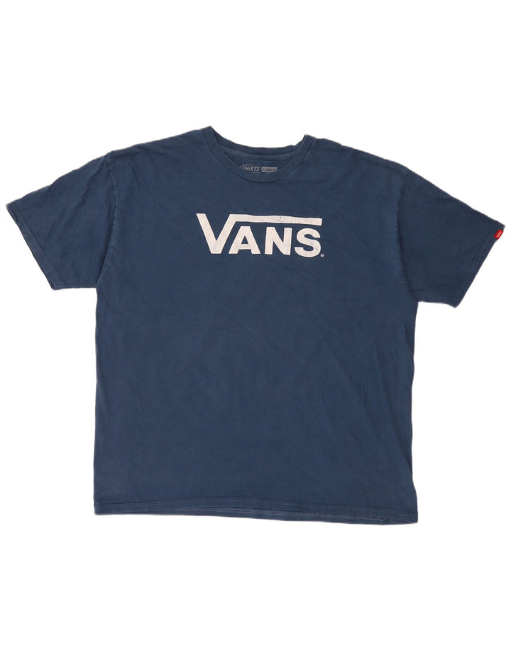 T-shirt grafica da uomo Vans Top XL in cotone blu