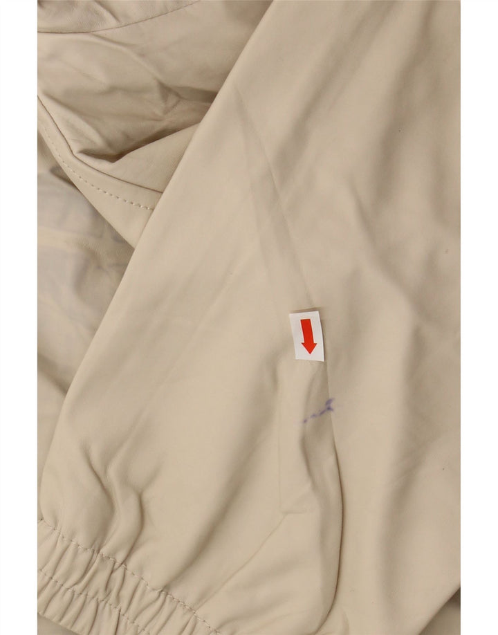 Giacca a vento con cappuccio da donna Zara UK 16 grande poliestere beige