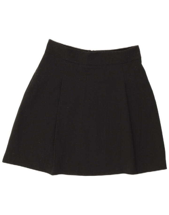 Gonna a trapezio da donna Marks & Spencer UK 10 piccola W29 poliestere nero