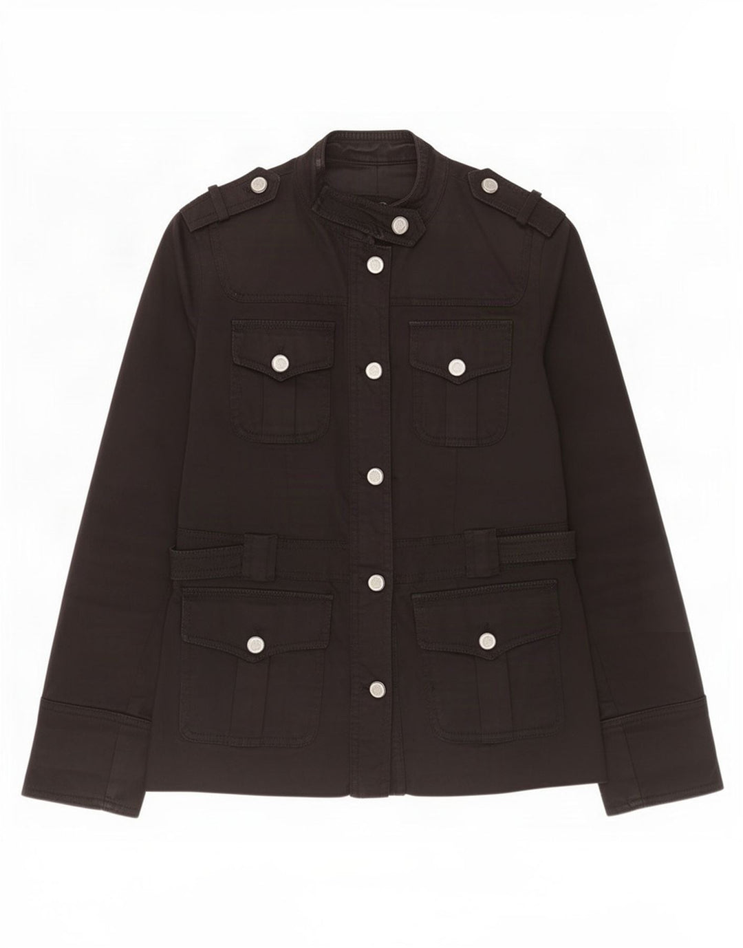Giacca militare da donna Massimo Dutti UK 10 piccola in cotone nero