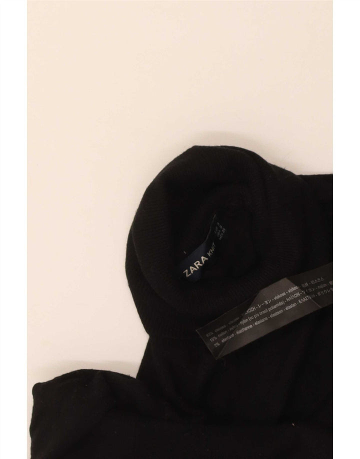 Maglione maglione a collo alto da donna Zara UK 8 piccolo in viscosa nera