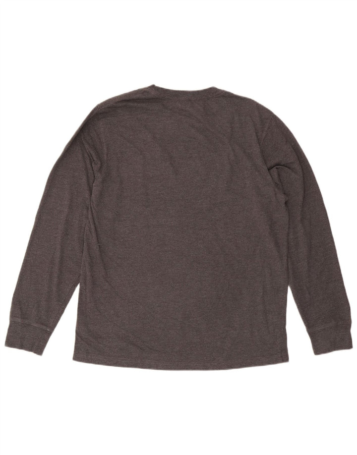 EDDIE BAUER Top da uomo a maniche lunghe in cotone grigio medio