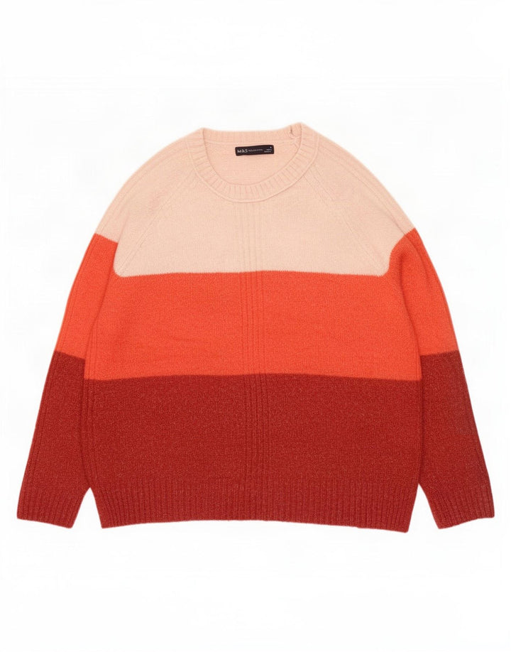 Maglione maglione con scollo a barca da donna Marks & Spencer UK 14 medio multicolore