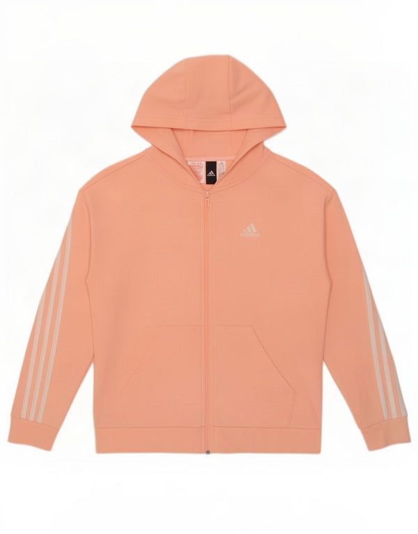 Felpa con cappuccio e zip Adidas da bambino 13-14 anni in cotone rosa