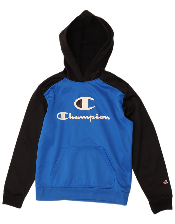 Felpa con cappuccio grafica Champion da ragazzo 14-15 anni Sport a blocchi di colore blu