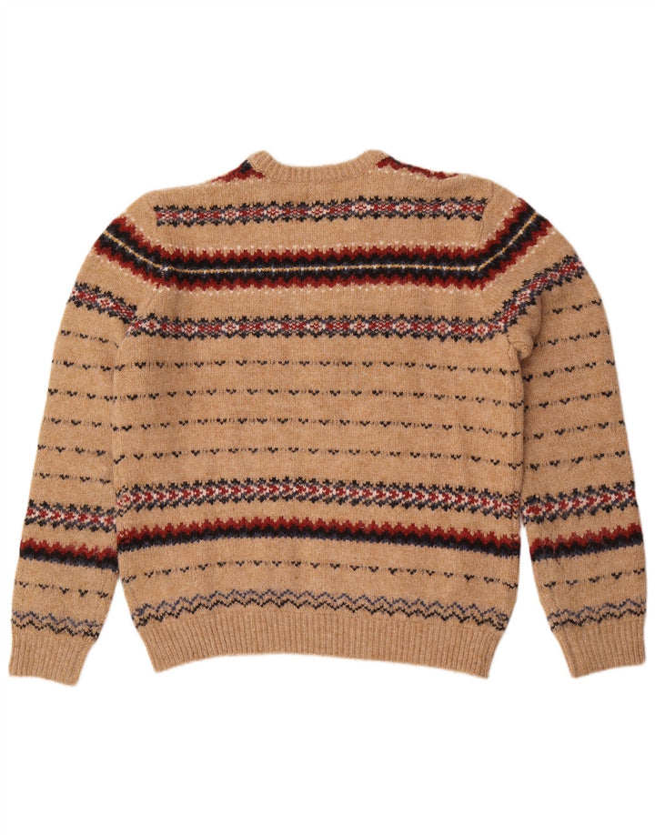Maglione girocollo da uomo Scout, maglione grande, nylon Fair Isle beige