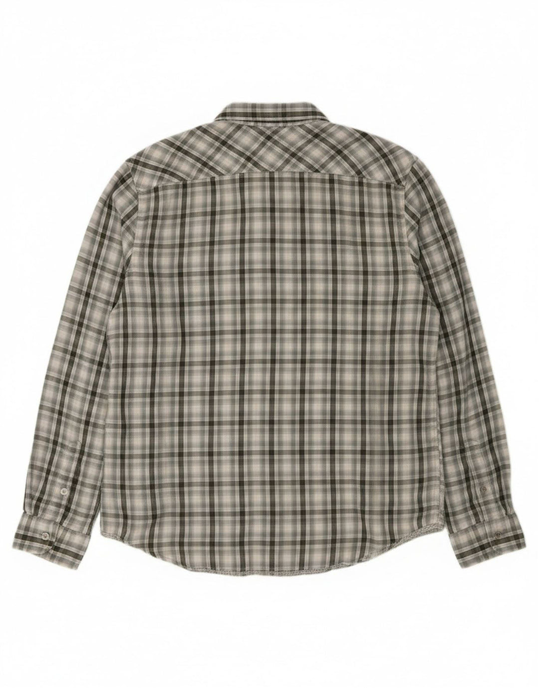 Camicia militare da uomo Calvin Klein Jeans XL in cotone a quadri grigi