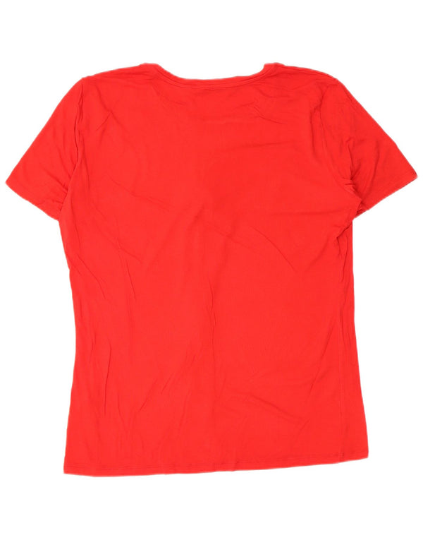 Guess T-shirt da donna Top UK 16 Large rossa in viscosa