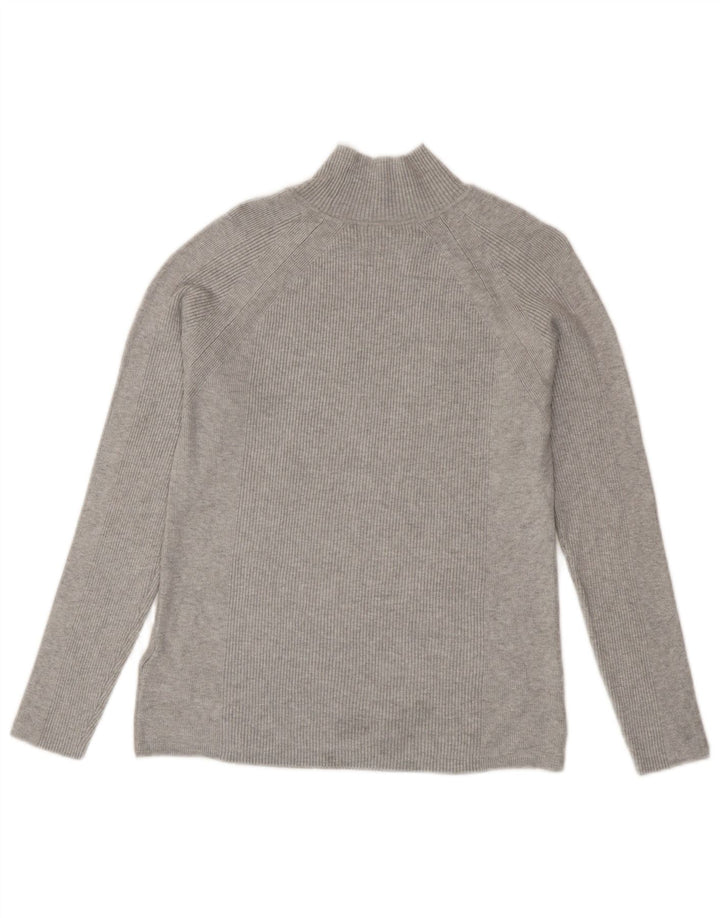 Maglione maglione a collo alto da donna Marks & Spencer UK 12 Viscosa grigio medio