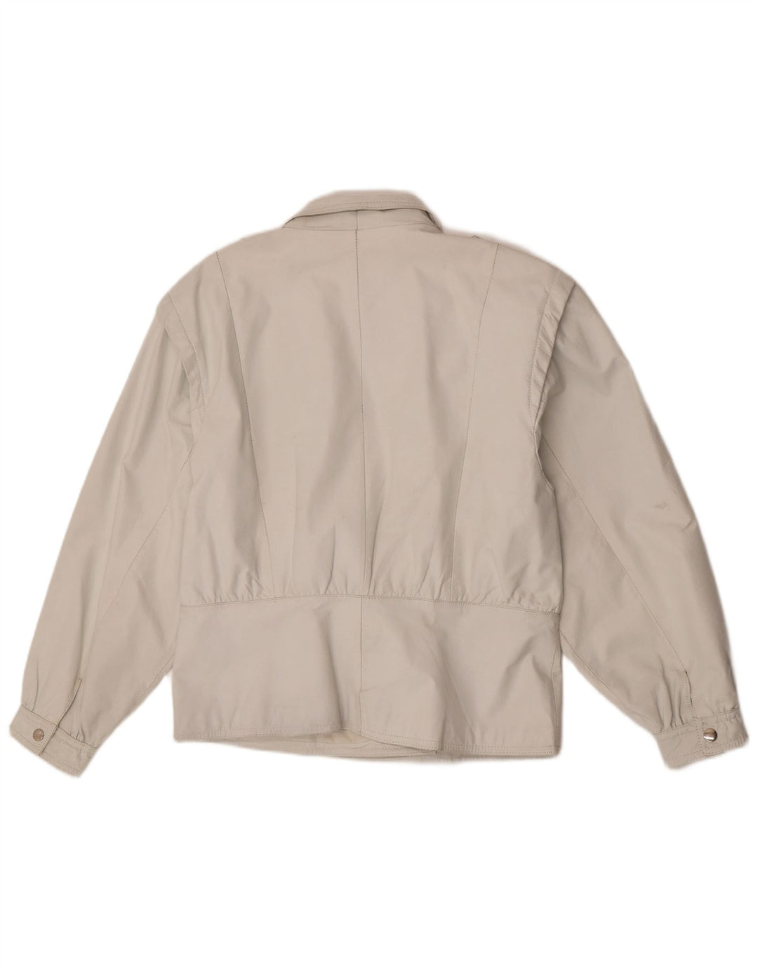 Giacca in pelle militare da donna vintage EU 42 grande in pelle bianca